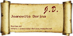Joanovits Dorina névjegykártya